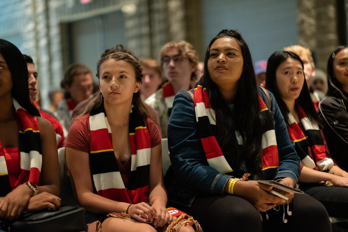 students at orientation