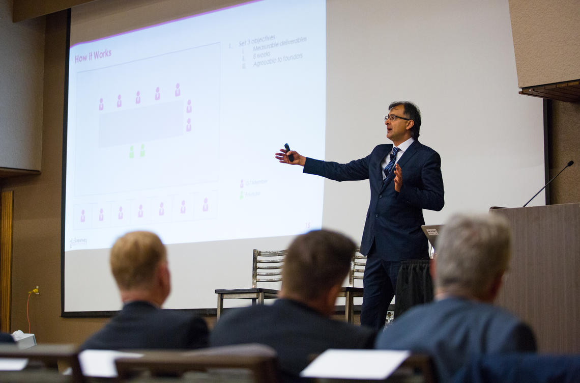 Ajay Agrawal, founder of the Creative Destruction Lab, was on the University of Calgary campus on Thursday to help launch CDL – Rockies, which will be housed at the Haskayne School of Business. 