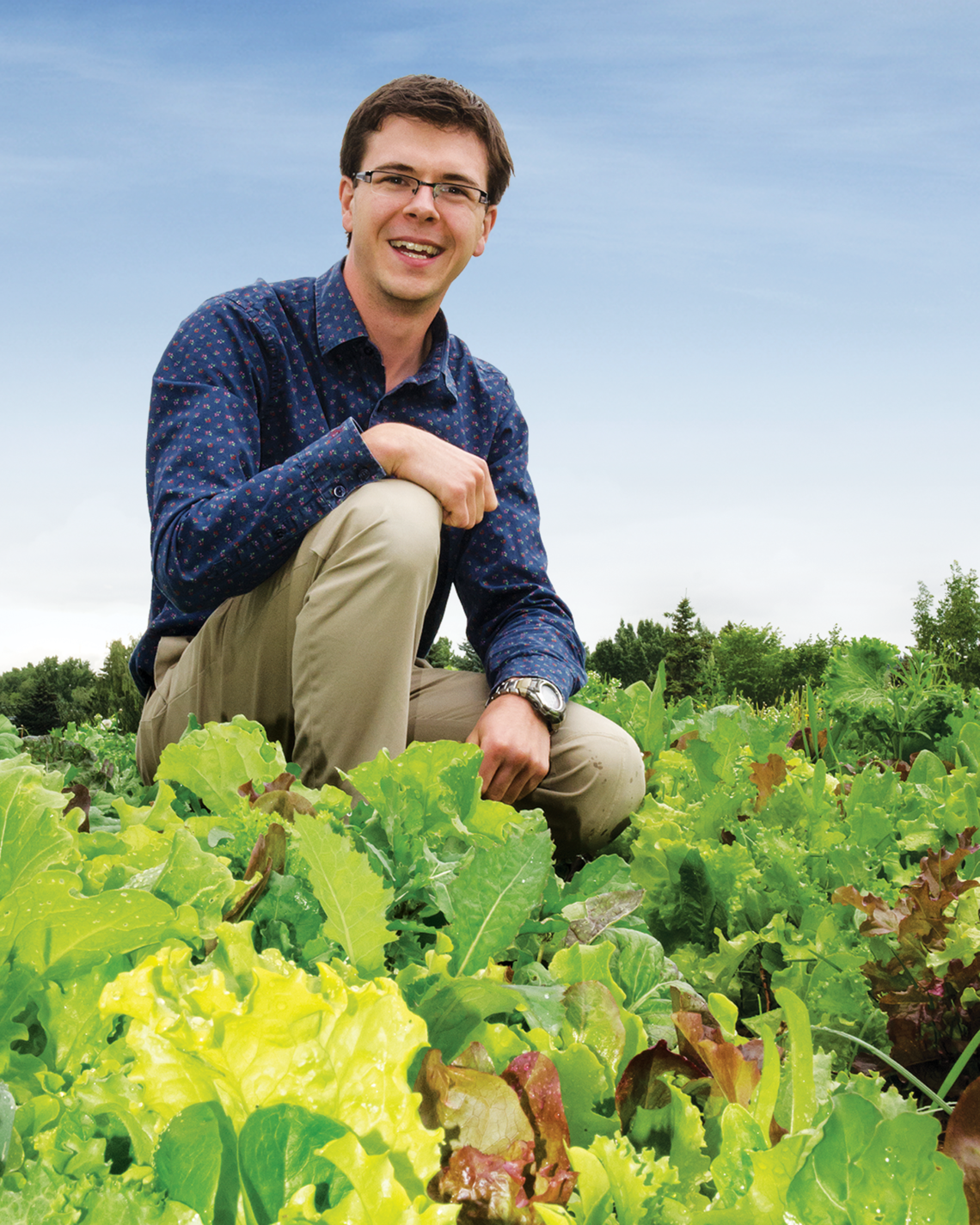 Scott Weir in a vegetable garden