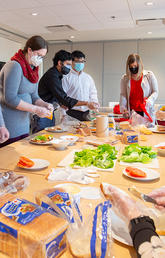 Werklund School of Education staff volunteered to make sandwiches for Urban Society for Aboriginal Youth, for a United Way initiative in November.