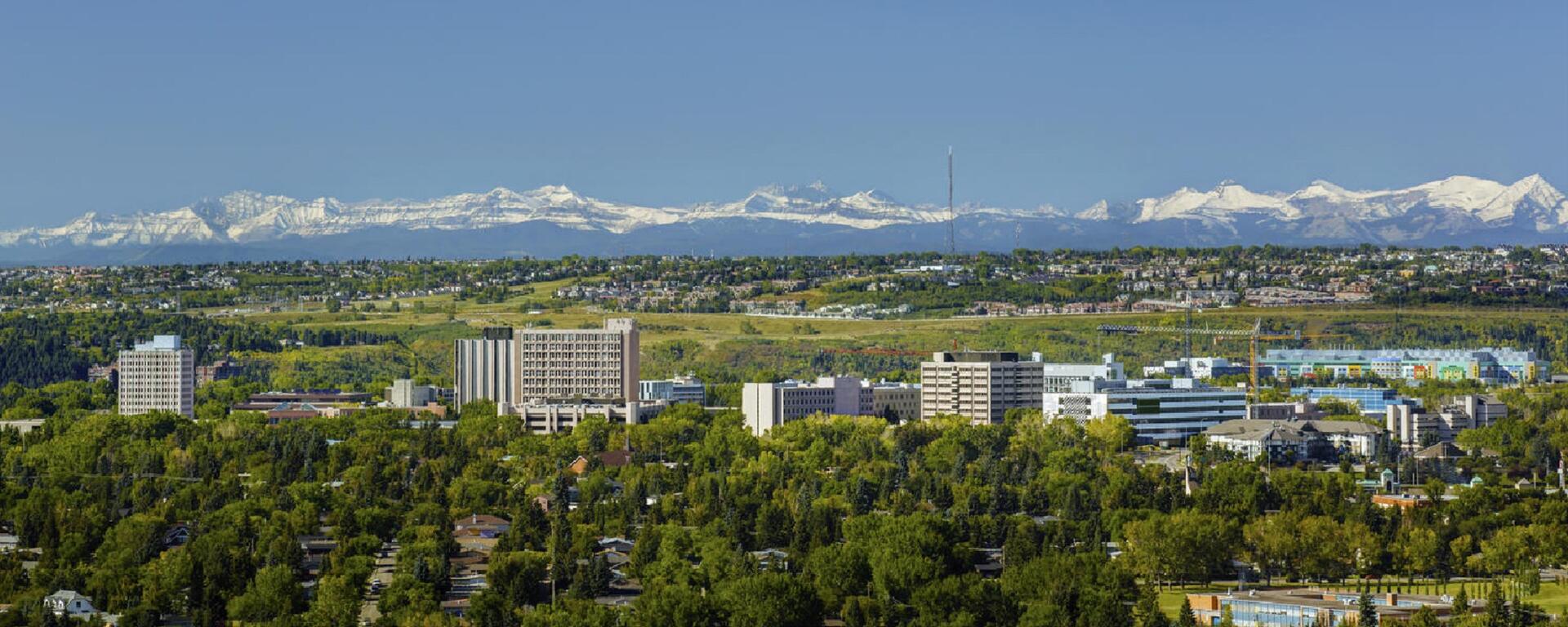 university of calgary with mountains