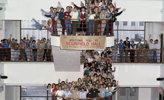 The opening of Scurfield Hall, April 1986.