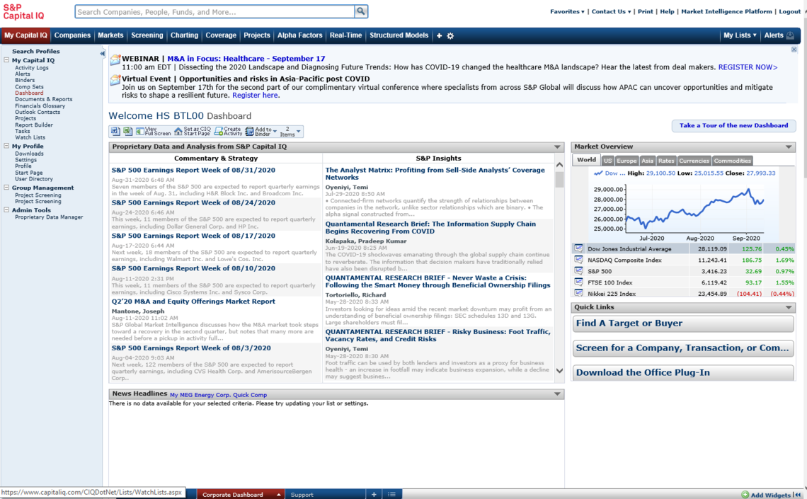 CapitalIQ Screen Shot