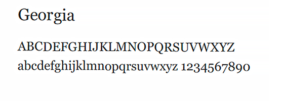 Alternate font - Georgia