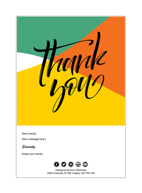 Thank you card - Tricolour