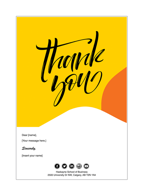 Thank you card - Yellow and Orange