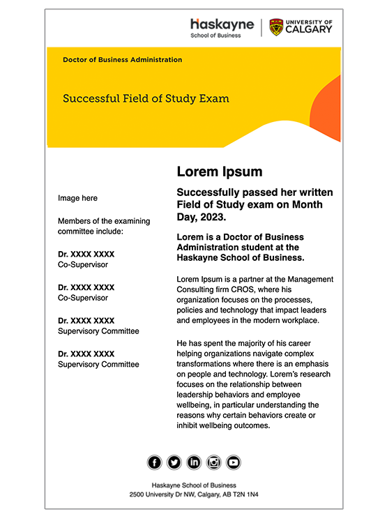 DBA Successful Field of Study Exam