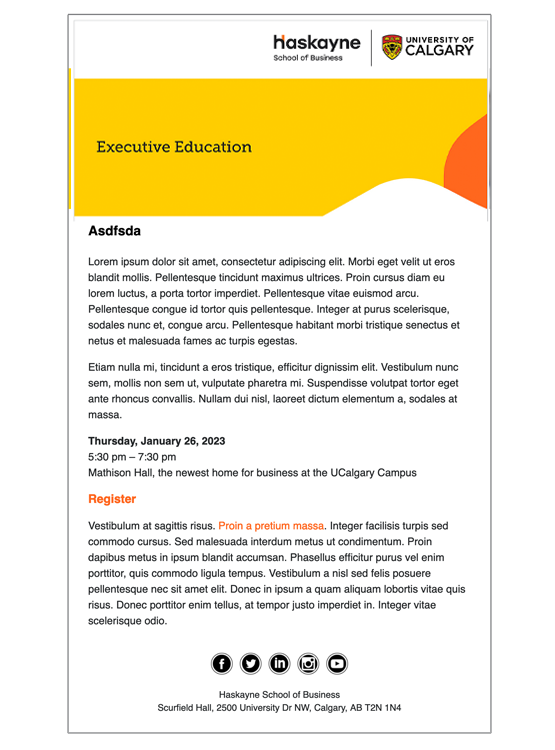 HTML template Executive Education