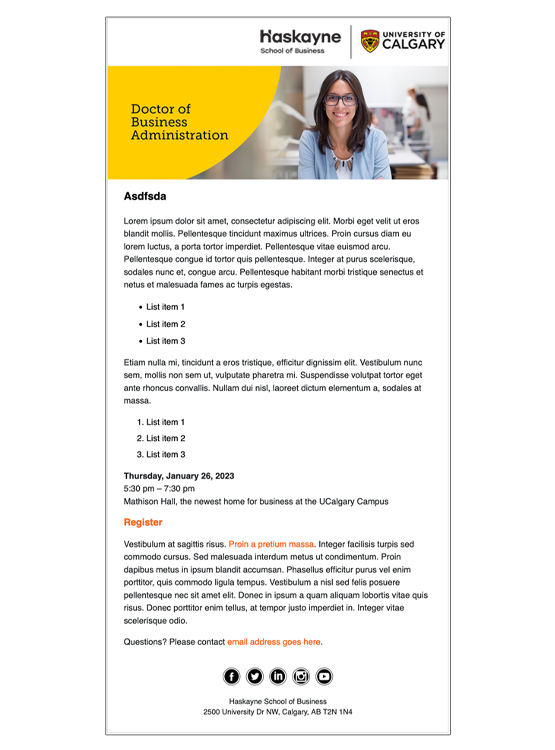 DBA HTML template