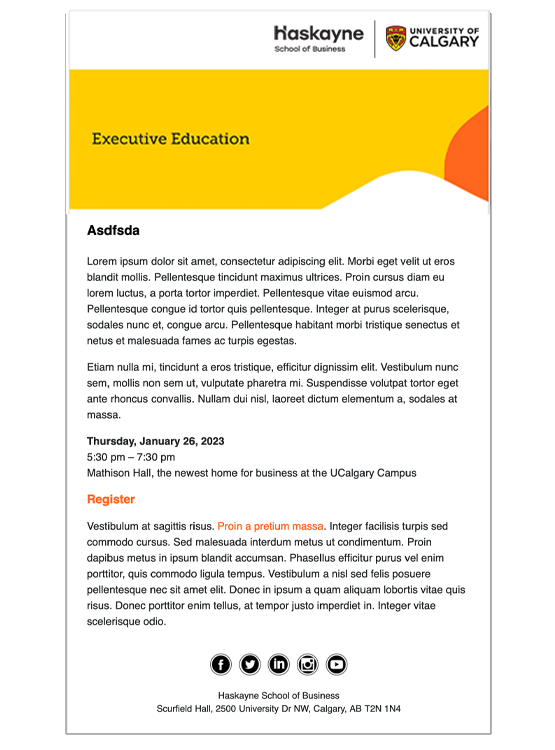 HTML template Executive Education