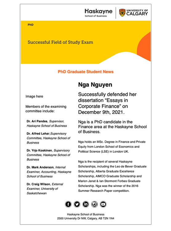 PhD Successful Field of Study Exam