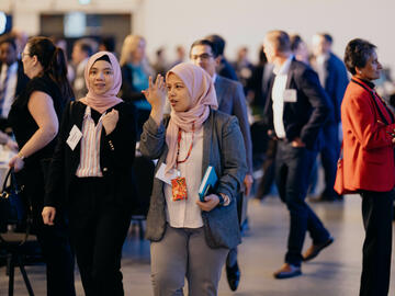 Guests mingling in the venue