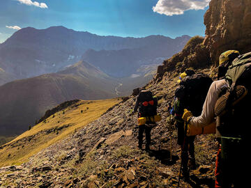 Hikers on trail