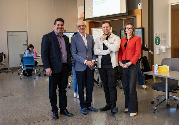 Real Deal panelists with faculty member