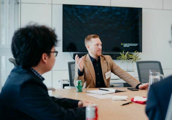 Ian Macdonald advising students