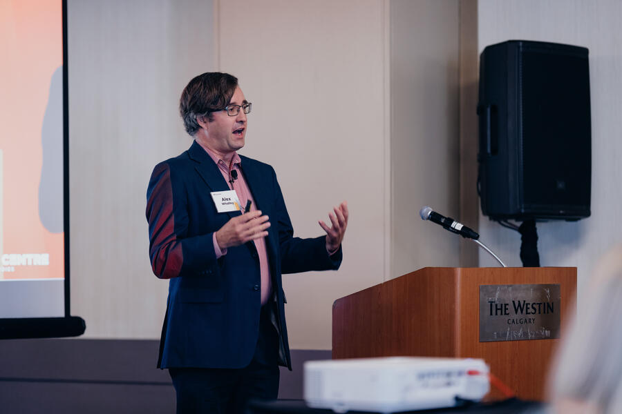 Professor Alex Whalley presenting